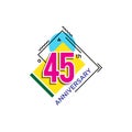 45th Anniversary Celebration Icon Vector Logo Design Template. Royalty Free Stock Photo