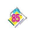 85th Anniversary Celebration Icon Vector Logo Design Template.