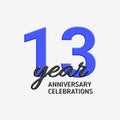 13th anniversary celebration logo design