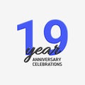 19th anniversary celebration logo design