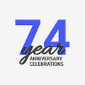 74th anniversary celebration logo design