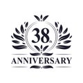 38th Anniversary celebration, luxurious 38 years Anniversary logo design