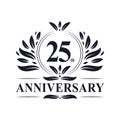 25th Anniversary celebration, luxurious 25 years Anniversary logo design.