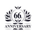 66th Anniversary celebration, luxurious 66 years Anniversary logo design.