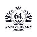 64th Anniversary celebration, luxurious 64th years Anniversary logo design.