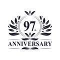 97th Anniversary celebration, luxurious 97 years Anniversary logo design