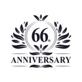 66th Anniversary celebration, luxurious 66 years Anniversary logo design