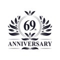 69th Anniversary celebration, luxurious 69 years Anniversary logo design