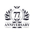 77th Anniversary celebration, luxurious 77 years Anniversary logo design