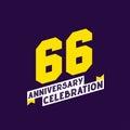 66th Anniversary Celebration vector design, 66 years anniversary