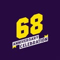 68th Anniversary Celebration vector design, 68 years anniversary