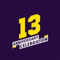 13th Anniversary Celebration vector design, 13 years anniversary