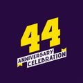 44th Anniversary Celebration vector design, 44 years anniversary