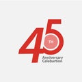 45 th Anniversary Celebration Vector Template Design Illustration