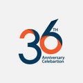 36 th Anniversary Celebration Vector Template Design Illustration
