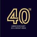 40 Th Anniversary Celebration Vector Template Design Illustration