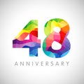 48th anniversary colored facet numbers Royalty Free Stock Photo