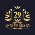 29th Anniversary Design, luxurious golden color 29 years Anniversary logo