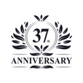 37th Anniversary Design, luxurious golden color 37 years Anniversary logo