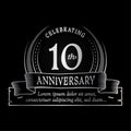 10th anniversary design template. 10 years logo. Ten years vector and illustration. Royalty Free Stock Photo