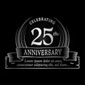 25th anniversary design template. 25 years logo. Twenty-five years vector and illustration.