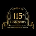 115th anniversary design template. 115 years logo. 115 years vector and illustration. Royalty Free Stock Photo