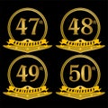 47th 48th 49th 50th anniversary gold color and black background