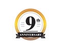 9th Anniversary golden emblem