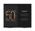 50th anniversary invitation card template. Vector illustration. Royalty Free Stock Photo