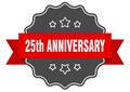 25th anniversary label Royalty Free Stock Photo