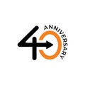 40th anniversary logo design with the use of an arrow element towards the target