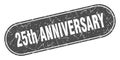 25th anniversary sign. 25th anniversary grunge stamp. Royalty Free Stock Photo