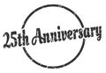 25th anniversary sign. 25th anniversary round vintage stamp. Royalty Free Stock Photo
