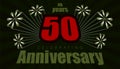 50th anniversary. vintage retro element firework explode from center and 3d character alphabet. illustration eps10
