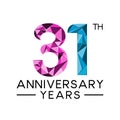 31th anniversary years abstract triangle modern full colo Royalty Free Stock Photo
