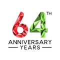 64th anniversary years abstract triangle modern full col Royalty Free Stock Photo