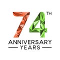 74th anniversary years abstract triangle modern full col