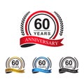 60th anniversary years circle ribbon