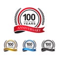 100th anniversary years circle ribbon Royalty Free Stock Photo
