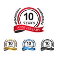 10th anniversary years circle ribbon Royalty Free Stock Photo