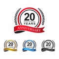 20th anniversary years circle ribbon Royalty Free Stock Photo