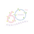 60th anniversary years round floral wreaths