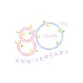 80th anniversary years round floral wreaths