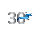 30th anniversary years silver blue color Royalty Free Stock Photo
