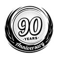 90 year anniversary. Elegant anniversary design. 90th logo.