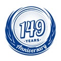 149 years anniversary. Elegant anniversary design. 149th logo. Royalty Free Stock Photo