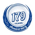 179 years anniversary. Elegant anniversary design. 179th logo. Royalty Free Stock Photo