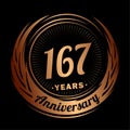 167 years anniversary. Elegant anniversary design. 167th logo.