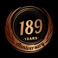 189 years anniversary. Elegant anniversary design. 189th logo. Royalty Free Stock Photo