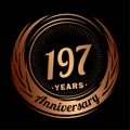 197 years anniversary. Elegant anniversary design. 197th logo. Royalty Free Stock Photo